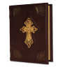 Православный молитвослов с крестом, филигранью (золото) и гранатами. Подарочное издание в кожаном переплете 031(крз)